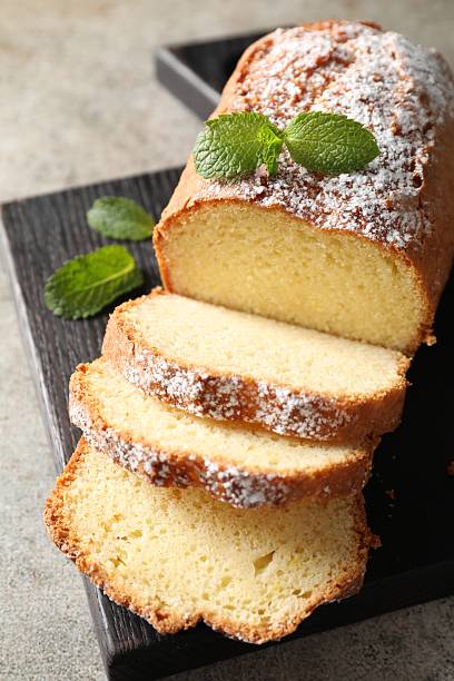 istock Freshly baked sponge cake on light grey table, closeup 2218054025