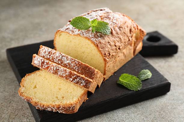 istock Freshly baked sponge cake on light grey table, closeup 2218054576