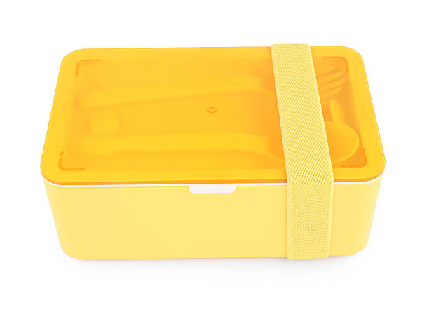 istock Plastic lunch box with cutlery isolated on white 2218056267