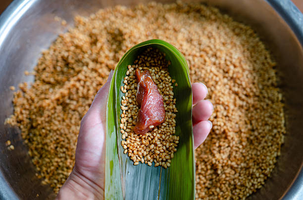 It’s a traditional Chinese food eaten during the Dragon Boat Festival to honor the poet Qu Yuan.
