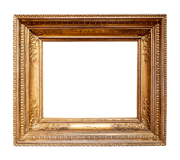 istock old horizontal very wide gold picture frame cutout 2218060770