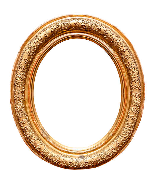 istock old vertical wide oval golden picture frame cutout 2218060821