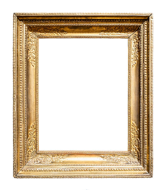 istock retro vertical gold wide picture frame with decor 2218060858