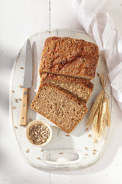 istock Healthy loaf rye bread baked with sunflower seeds. 2218064949