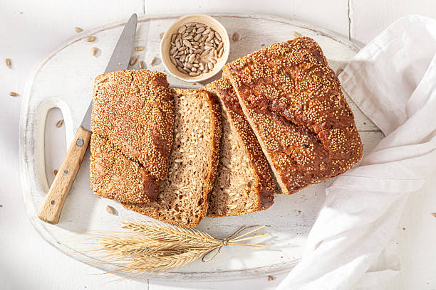 istock Fresh loaf rye bread baked with rye and barley. 2218065075
