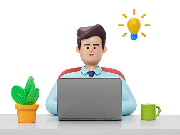 istock A man sits at a desk with a laptop 2218065587