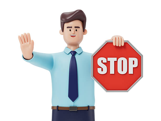 istock Man holding a stop sign 2218068222