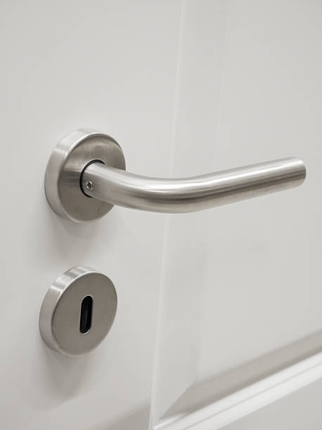istock Door handle and lock detail showcasing modern design in a contemporary interior setting 2218072351