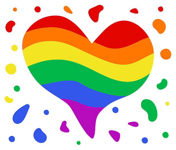 ilustraciones, imágenes clip art, dibujos animados e iconos de stock de pride month melt fluid heart shape with colorful splash showing six colors representing diversity of lgbtq rights movement celebrate in june. - 1979