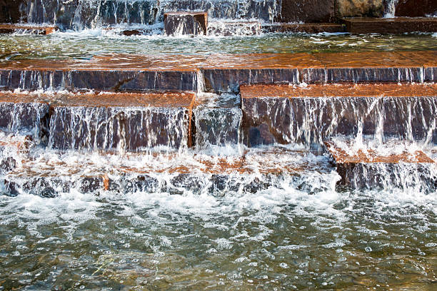 istock Water Flows Over Stone Steps in a Peaceful Outdoor Setting 2218076292