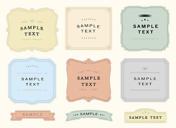 Ornamental label frames. Old ornate emblem, decorative sticker and retro badge. Vector Vintage Frame Set.