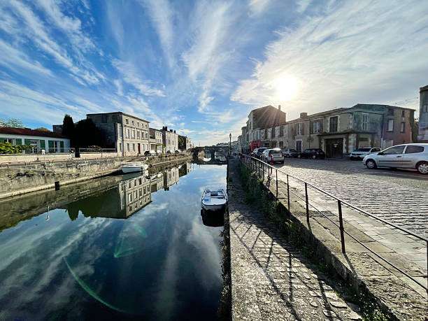 istock Canal in a French town 2218094592