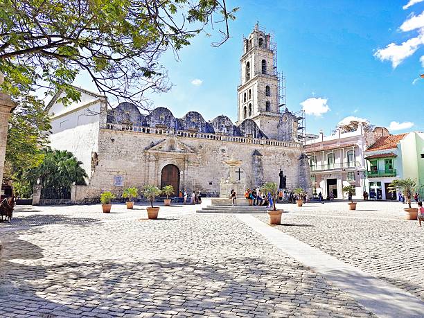 istock Baroque Havana Cathedral on Sunny Plaza 2218096732