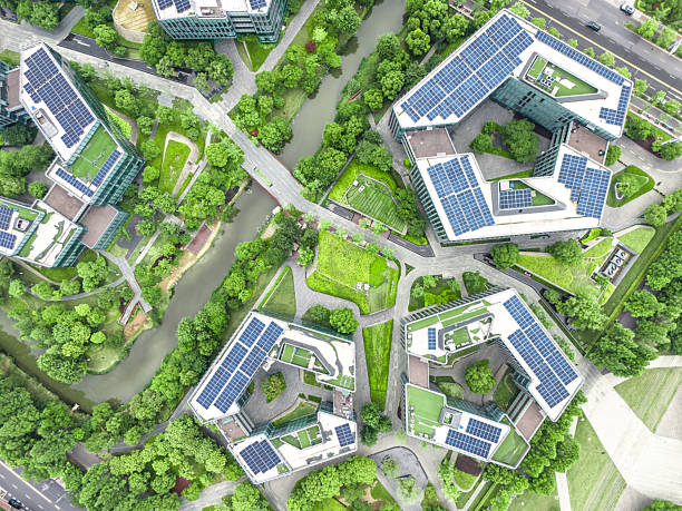 istock Aerial view of modern eco city 2218098754