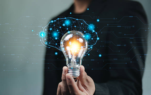 istock ai, network, neural, technology, innovation, tech, digital, futuristic, cyberspace, intelligence. ai, machine learning, brain data creative in light bulb, and artificial intelligence technology. 2218099426