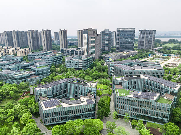 istock Aerial view of modern eco city 2218099549