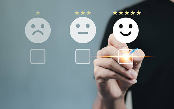 istock Customer Satisfaction Survey Concept 5star Satisfaction Service Experience Rating Online Application Customer rating very impressed. 2218099822