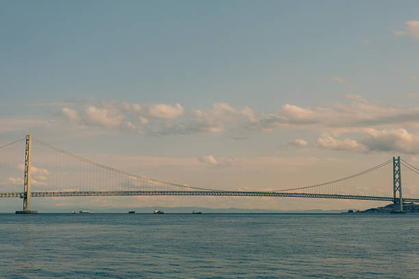 Akashi Kaikyo Bridge in Kobe, Japan. High quality photo