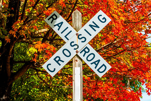 Railroad Crossing Sign stock photo
