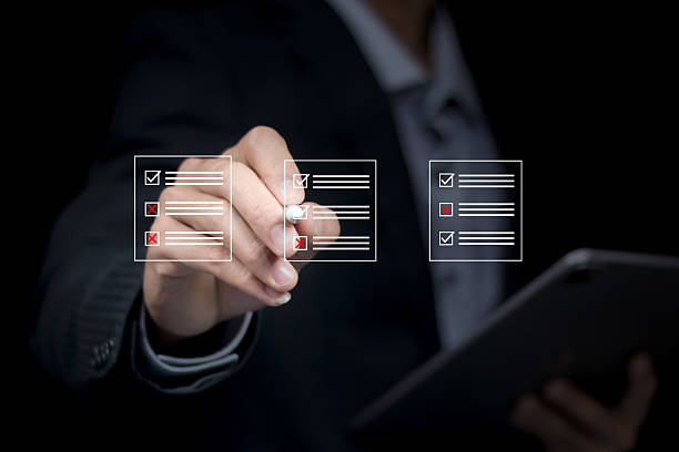 istock Fill out online surveys, answer quiz questions. Check the checkbox and complete the online form. 2218105019