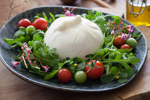 istock Burrata Cheese with Salad 2218106319