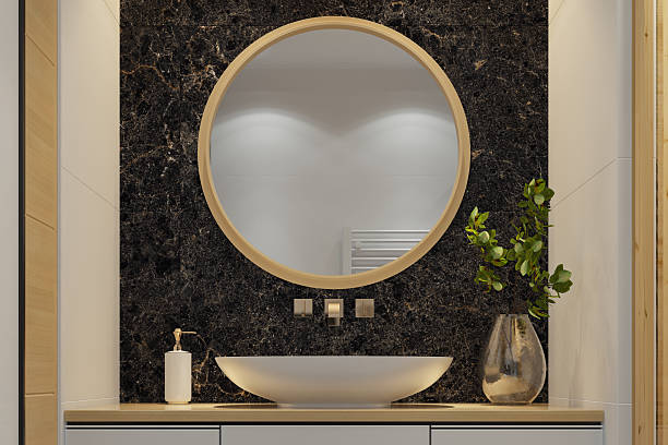 istock Modern Small Bathroom with Natural Pine and Luxurious Accents 2218115009