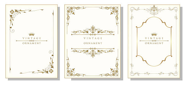 Set of vintage frames and borders. Wedding and restaurant menu.