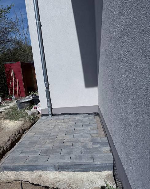 istock Ecological terrace made from wood plastic composite wpc under construction 2218125125