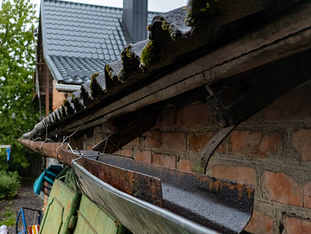 istock A brick building with moss growing on the roof 2218128372