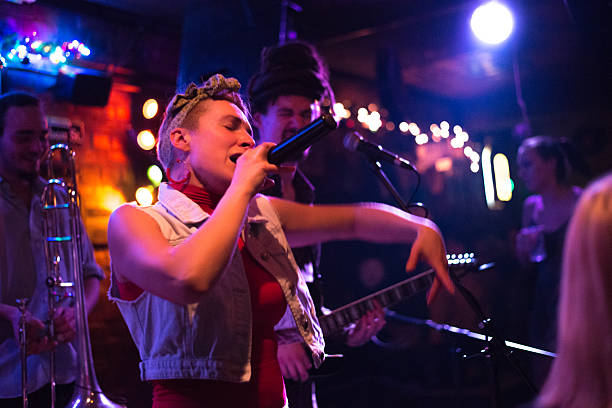 istock Rock band playing on the concert 2218145198