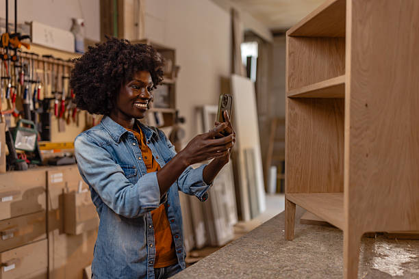 istock Capturing a Newly Finished Shelf with Glee 2218145284