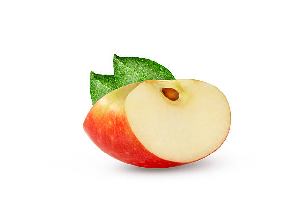 Apple with leaves.