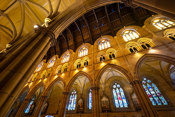 Interior view of Saint Mary's Cathedral in Sydney, Australia