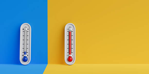 istock Outdoor Thermometers Showing High and Low Temperatures. 3d Rendering 2218163805