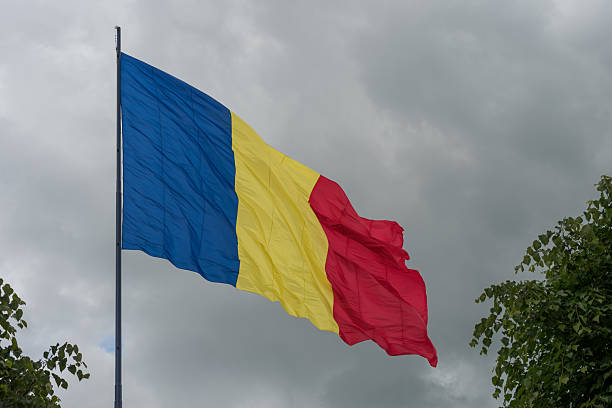 istock The Romanian flag blowing in the wind2025 2218164570