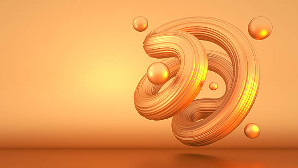 Golden Abstract Flowing Sculpture