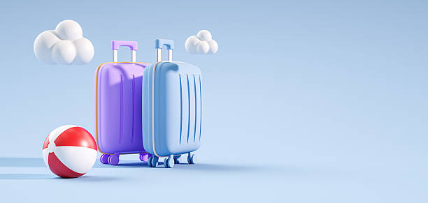 istock Vacation Ready: Luggage & Beach Ball 2218168235