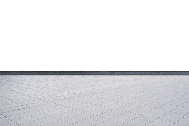 istock Empty parking lot with white wall background and tiled floor 2218174863