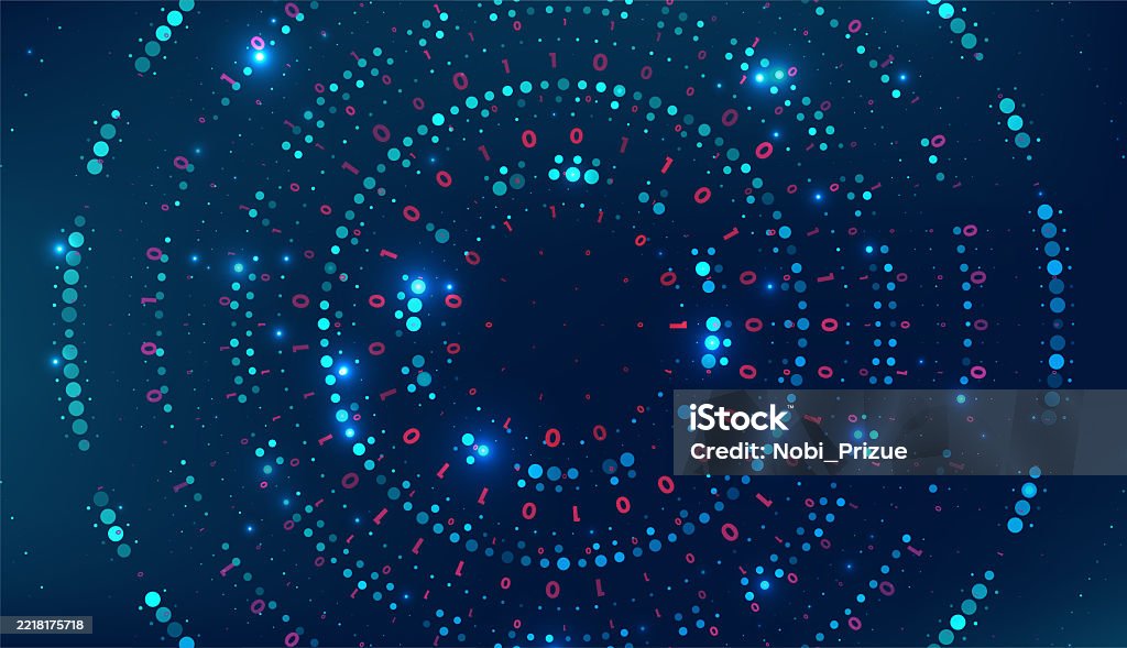 Abstract Technology Big Data Visualization Stock Illustration ...