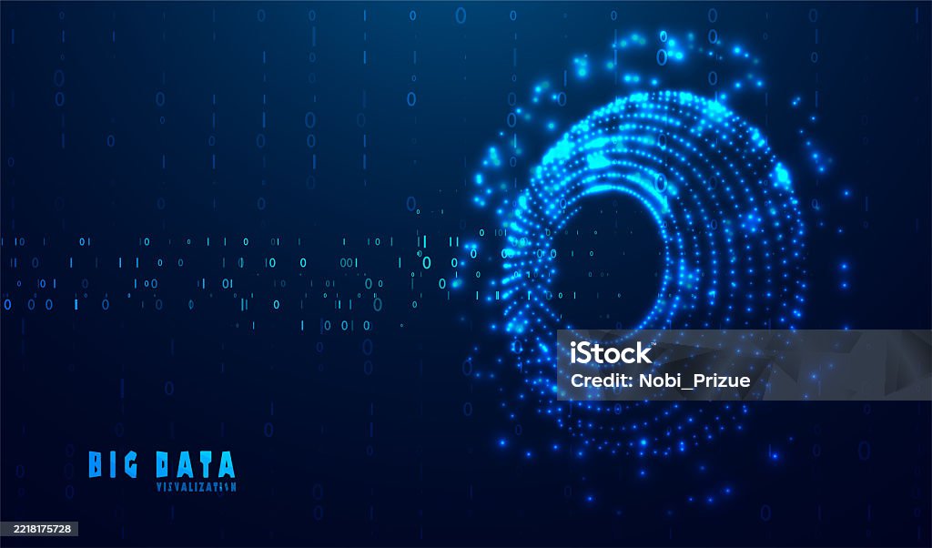 Abstract Technology Big Data Visualization Stock Illustration ...