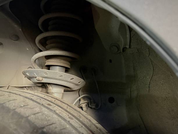 istock Close-up of a car front suspension system 2218185372