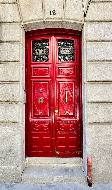 istock Bright red door from 1846. 2218187289
