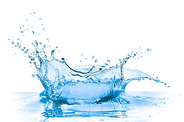 salpicadura de agua azul - salpicar fotografías e imágenes de stock