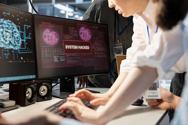 istock Close up of engineering team reviewing AI systems hacking attempts warnings 2218201689