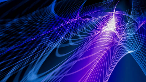 istock Abstract blue and purple glowing wavy lines background creating a futuristic light effect pattern 2218207250