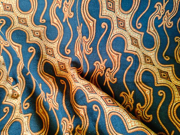 istock Indonesian batik motif in brown 2218208048