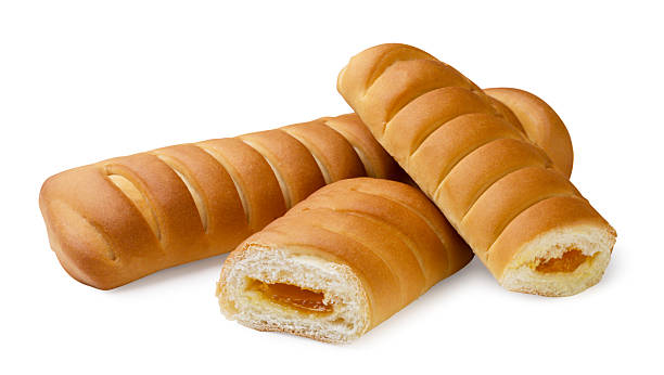 istock Sweet buns rolls with filling close-up on a white. Isolated 2218213504