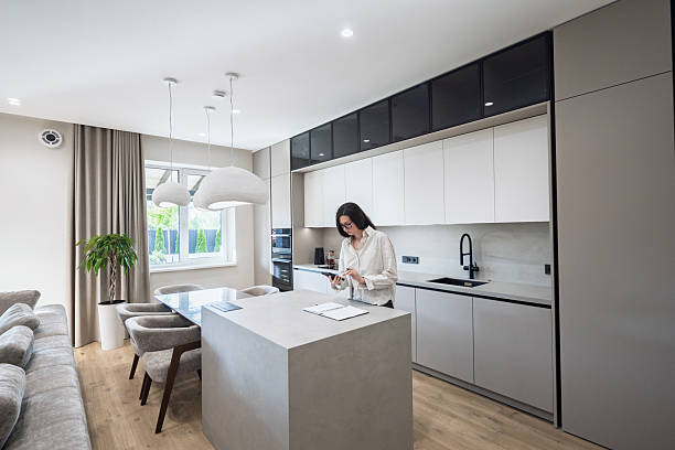 istock Woman in a modern house interior 2218216498