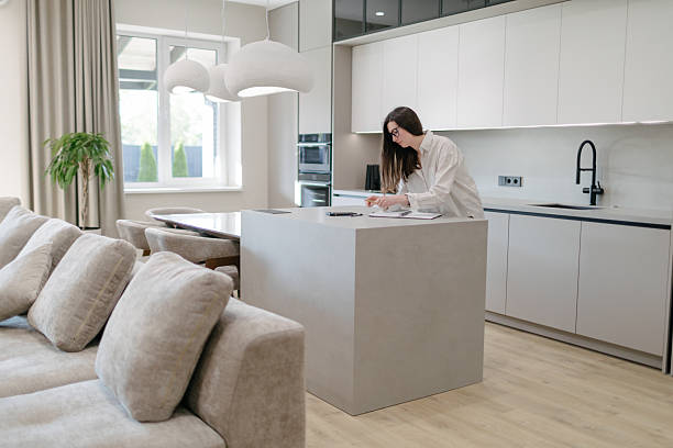 istock Woman in a modern house interior 2218217278