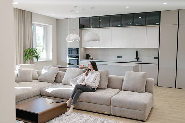 istock Woman in a modern house interior 2218217442